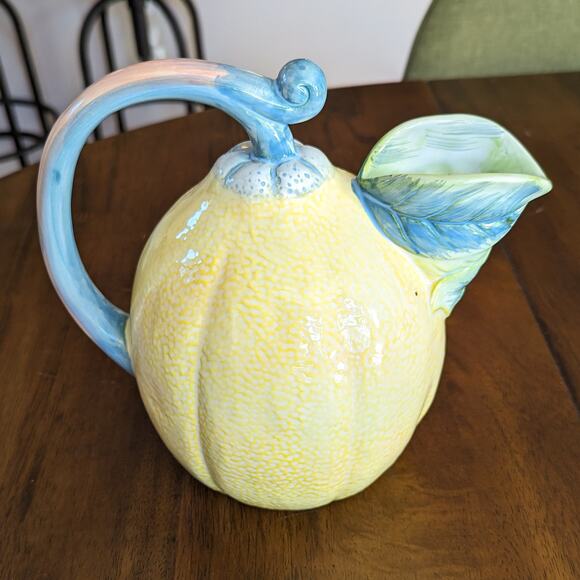 The Haldon Group Vintage Lemon Shaped Lemonade Pitcher Studio Pottery Signed '81 - Picture 8 of 12